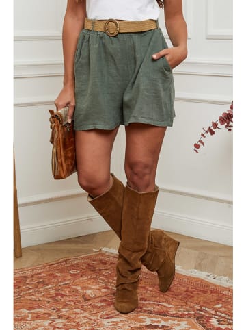 La Compagnie Du Lin Leinen-Shorts in Khaki