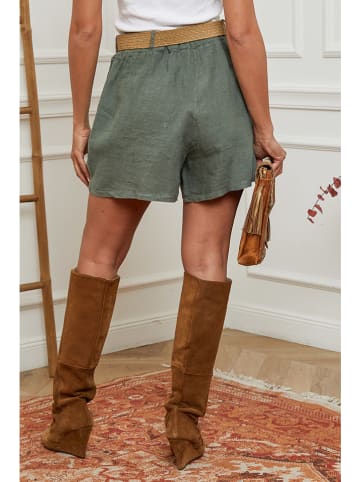 La Compagnie Du Lin Leinen-Shorts in Khaki
