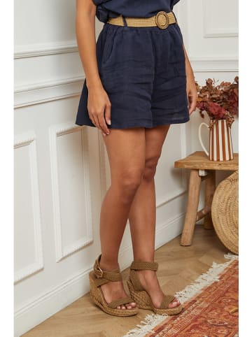 La Compagnie Du Lin Linne short donkerblauw