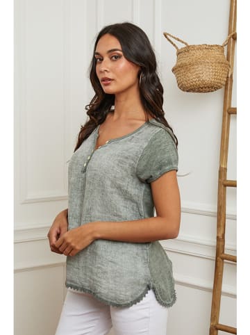La Compagnie Du Lin Linnen shirt kaki