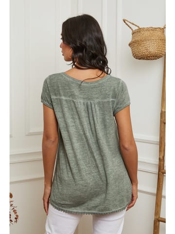 La Compagnie Du Lin Linnen shirt kaki