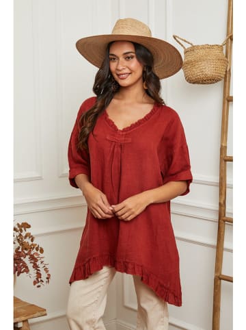 La Compagnie Du Lin Linnen tuniek rood
