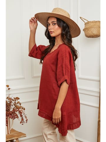 La Compagnie Du Lin Linnen tuniek rood
