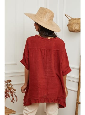 La Compagnie Du Lin Linnen tuniek rood