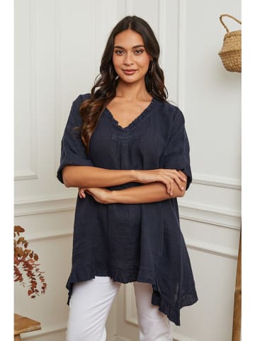 La Compagnie Du Lin Linnen tuniek donkerblauw