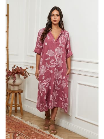 La Compagnie Du Lin Leinen-Kleid in Pink