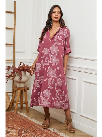 La Compagnie Du Lin Leinen-Kleid in Pink