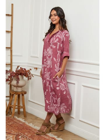 La Compagnie Du Lin Leinen-Kleid in Pink