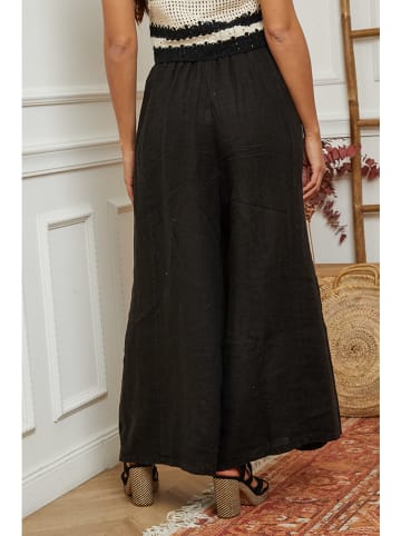 La Compagnie Du Lin Leinen-Marlenehose "Lornica" in Schwarz