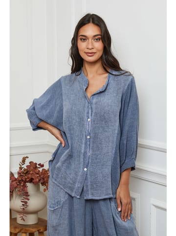 La Compagnie Du Lin Leinen-Bluse in Blau