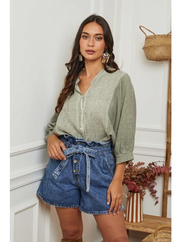 La Compagnie Du Lin Linnen blouse kaki