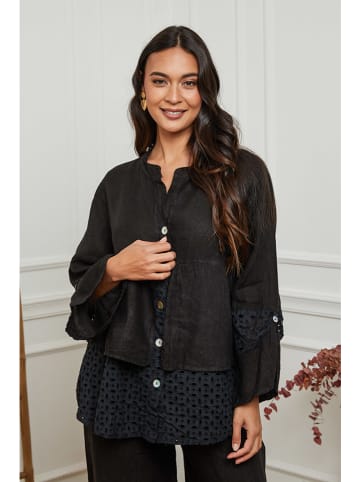 La Compagnie Du Lin Leinen-Bluse in Schwarz