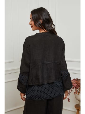La Compagnie Du Lin Leinen-Bluse in Schwarz