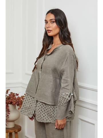 Fleur de Lin Linnen blouse beige