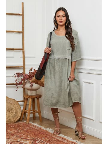La Compagnie Du Lin Kleid in Khaki