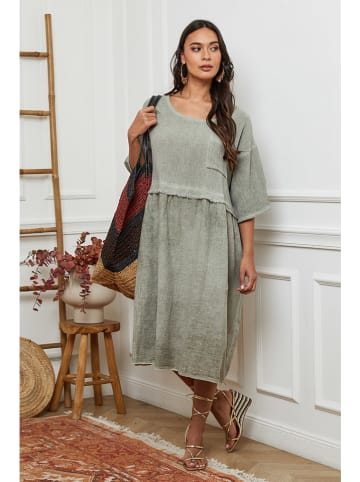 La Compagnie Du Lin Kleid in Khaki