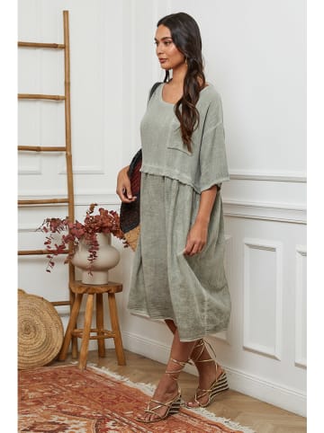 La Compagnie Du Lin Kleid in Khaki