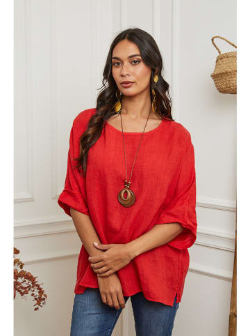 La Compagnie Du Lin Leinen-Bluse "Under" in Rot