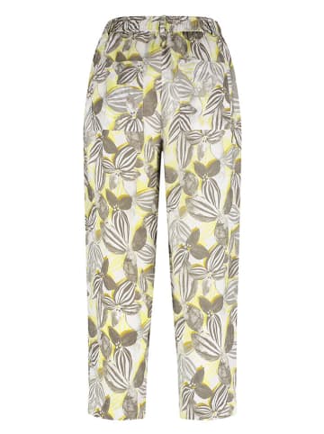 Gerry Weber Leinen-Hose in Weiß/ Grau/ Gelb