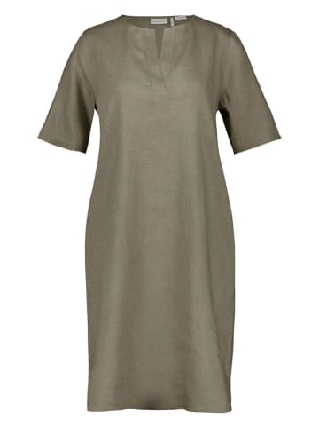 Gerry Weber Leinen-Kleid  in Khaki