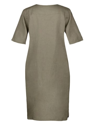 Gerry Weber Leinen-Kleid  in Khaki