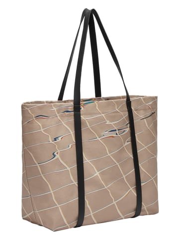 LIEBESKIND BERLIN Shopper bag "Aurora" w kolorze beżowo-niebieskim - 55 x 38 x 19 cm
