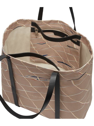 LIEBESKIND BERLIN Shopper bag "Aurora" w kolorze beżowo-niebieskim - 55 x 38 x 19 cm