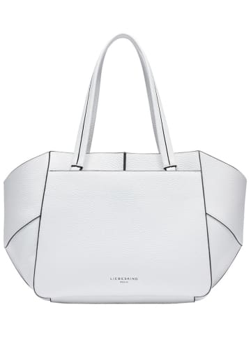 LIEBESKIND BERLIN Leder-Schultertasche "Shopper M" in Weiß - (B)23 x (H)28 x (T)14 cm
