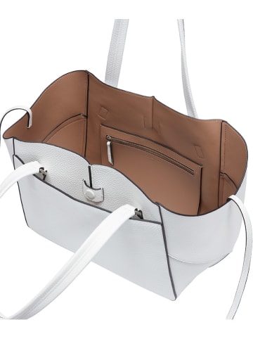 LIEBESKIND BERLIN Leren schoudertas "Shopper M" wit - (B)23 x (H)28 x (D)14 cm
