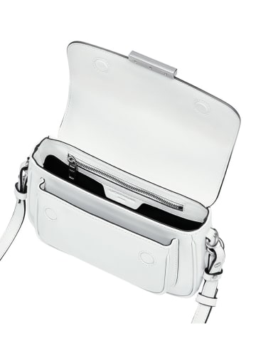 LIEBESKIND BERLIN Leder-Schultertasche "Crossbody S" in Weiß - (B)22 x (H)14 x (T)6 cm