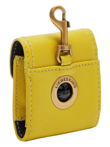 LIEBESKIND BERLIN Leder-Schlüsselanhänger in Gelb - (B)8 x (H)8 cm
