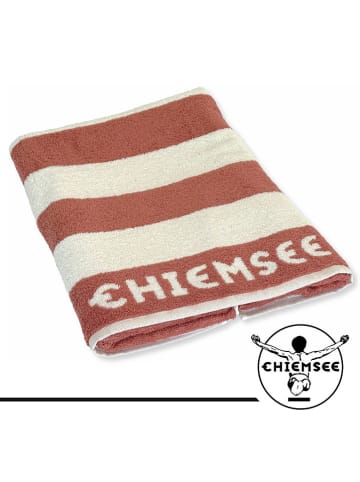Chiemsee Jacquard handdoek lichtbruin/wit
