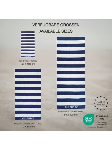 Chiemsee Jacquard-Handtuch in Dunkelblau/ Weiß