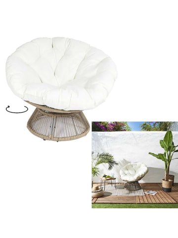 Garden Spirit Outdoor-Sessel "Cancun" in Beige/ Weiß - (B)96 x (H)77 x (T)86 cm