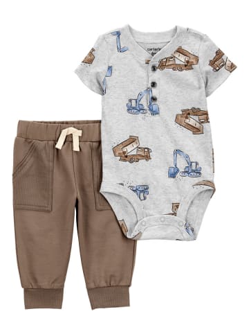 carter's 2tlg. Outfit in Hellbraun/ Grau