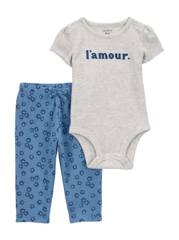 carter's 2-delige outfit grijs/blauw