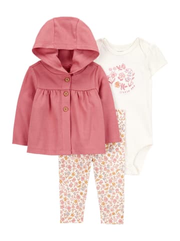 carter's 3tlg. Outfit in Pink/ Weiß