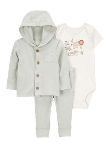 carter's 3-delige outfit grijs/wit