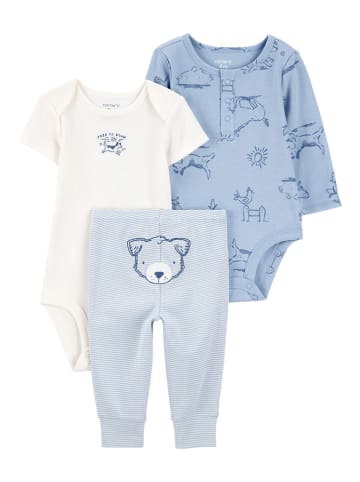 carter's 3tlg. Outfit in Hellblau/ Weiß