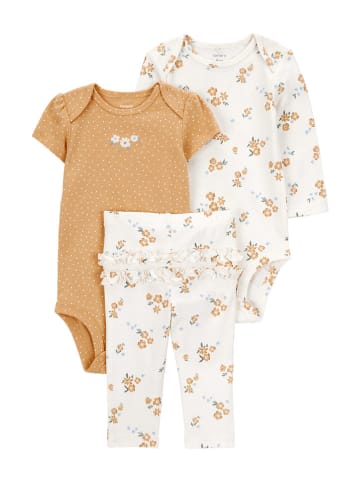 carter's 3-delige outfit lichtbruin/wit
