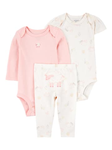 carter's 3tlg. Outfit in Rosa/ Weiß