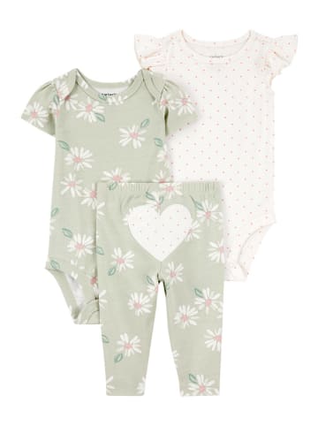 carter's 3tlg. Outfit in Grün/ Weiß
