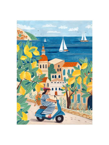 Poster & Frame Kunstdruk "Woman on the Amalfi coast"