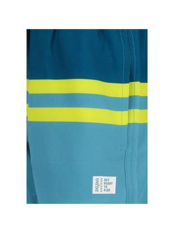 Zigzag Badeshorts in Blau/ Gelb