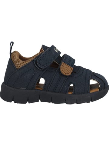 Zigzag Halbsandalen in Dunkelblau/ Hellbraun