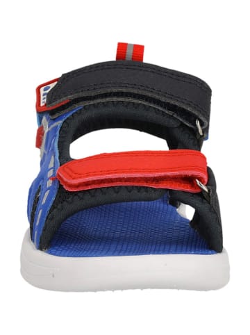 Zigzag Sandalen in Schwarz/ Blau/ Rot