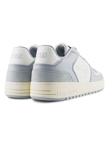 KangaROOS Originals Leder-Sneakers "GAME LO" in Weiß/ Hellblau