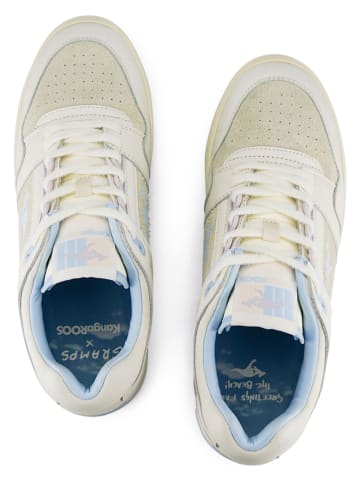 KangaROOS Originals Leder-Sneakers "Hot Shot LO x GRAMPS" in Beige/ Hellblau