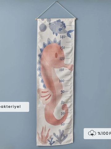 BELLA MAISON Meetlat "Marine" lichtblauw/lichtroze - (B)35 x (H)115 cm