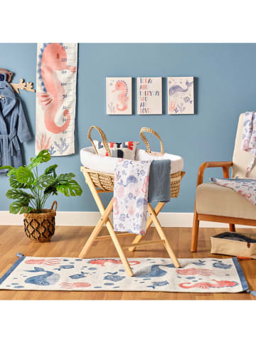 BELLA MAISON Messlatte "Marine" in Hellblau/ Rosa - (B)35 x (H)115 cm